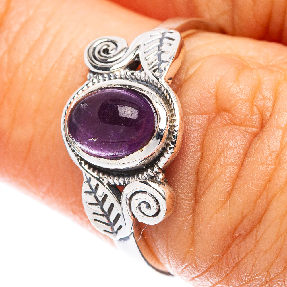 Amethyst Leaf 925 Sterling Silver Ring Size 6.75 (925 Sterling Silver) R5334
