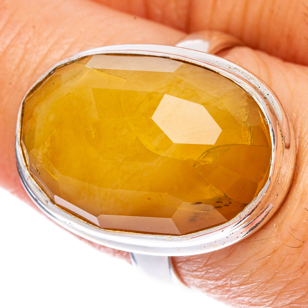 Yellow Opal Ring Size 8 (925 Sterling Silver) R1374