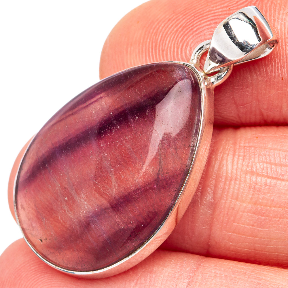 Fluorite Pendant 1 3/8" (.925 Sterling Silver)