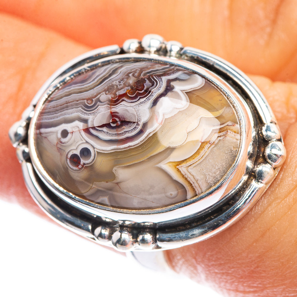 Crazy Lace Agate Ring Size 6.25 (925 Sterling Silver) R142379