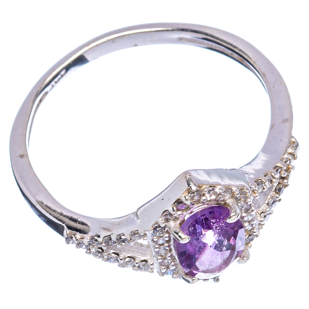Amethyst, Cubic Zirconia Ring Size 7 (.925 Sterling Silver)
