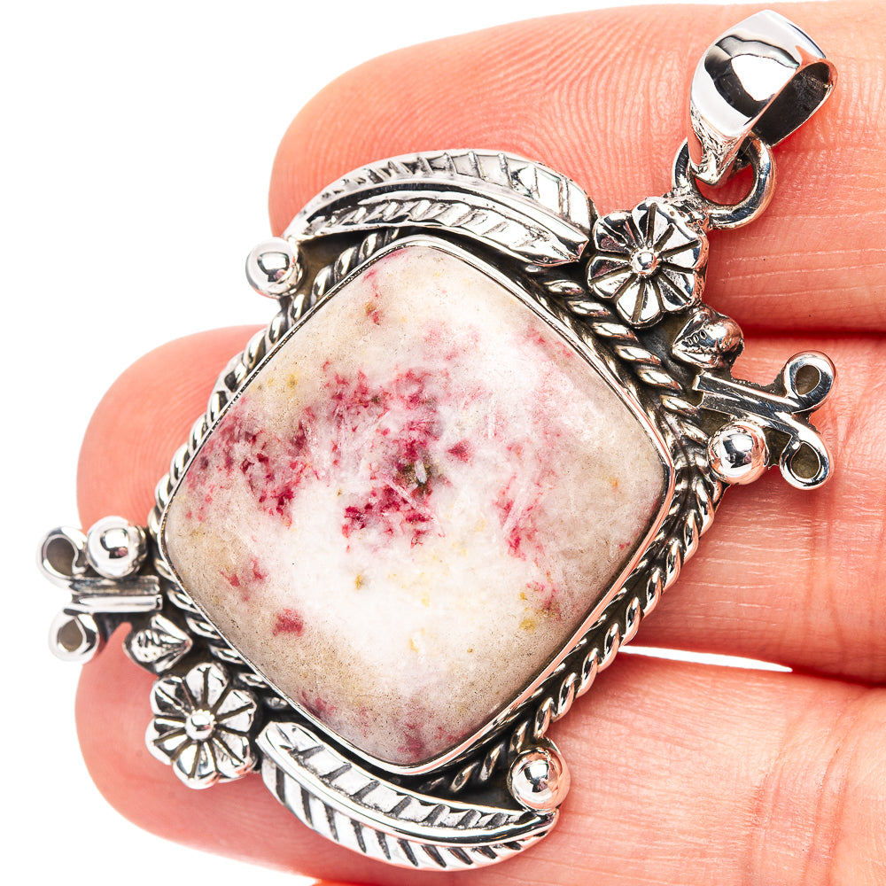 Premium Cinnabar Pendant 1 7/8" (.925 Sterling Silver)