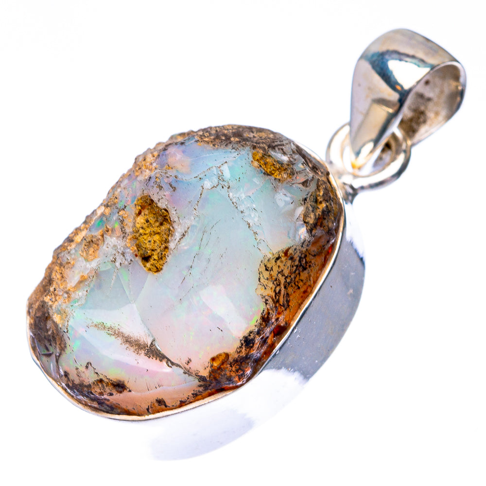 Raw Ethiopian Opal 925 Sterling Silver Pendant 1 1/4" (925 Sterling Silver) PD38651