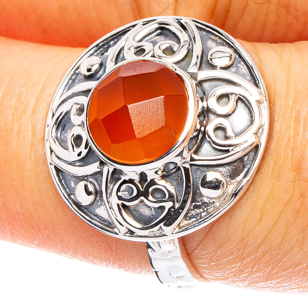 Carnelian 925 Sterling Silver Premium Ring Size 7.5 (925 Sterling Silver) R6539