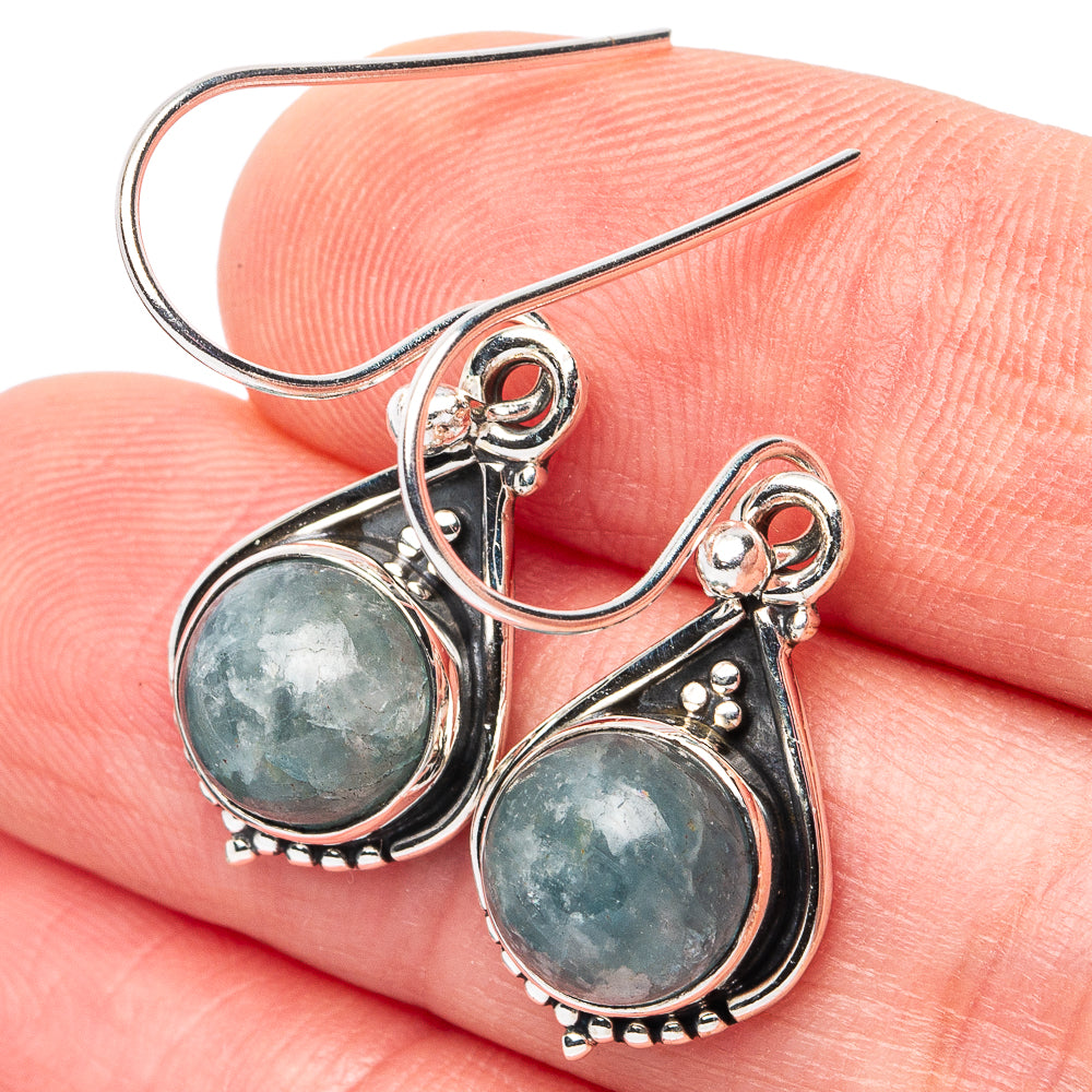 Aquamarine Earrings 1 1/4" (925 Sterling Silver) E3109