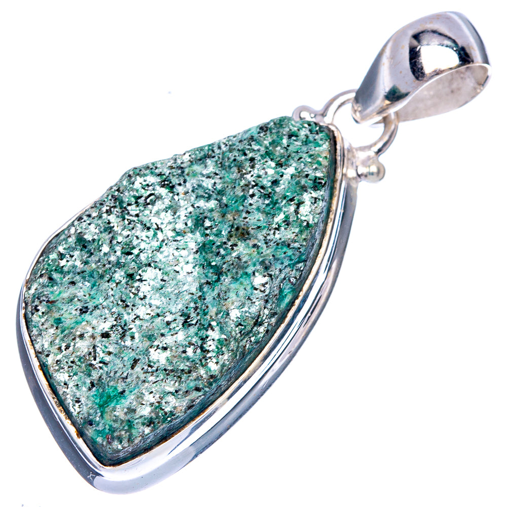 Green Fuchsite Pendant 1 5/8" (925 Sterling Silver) P40611