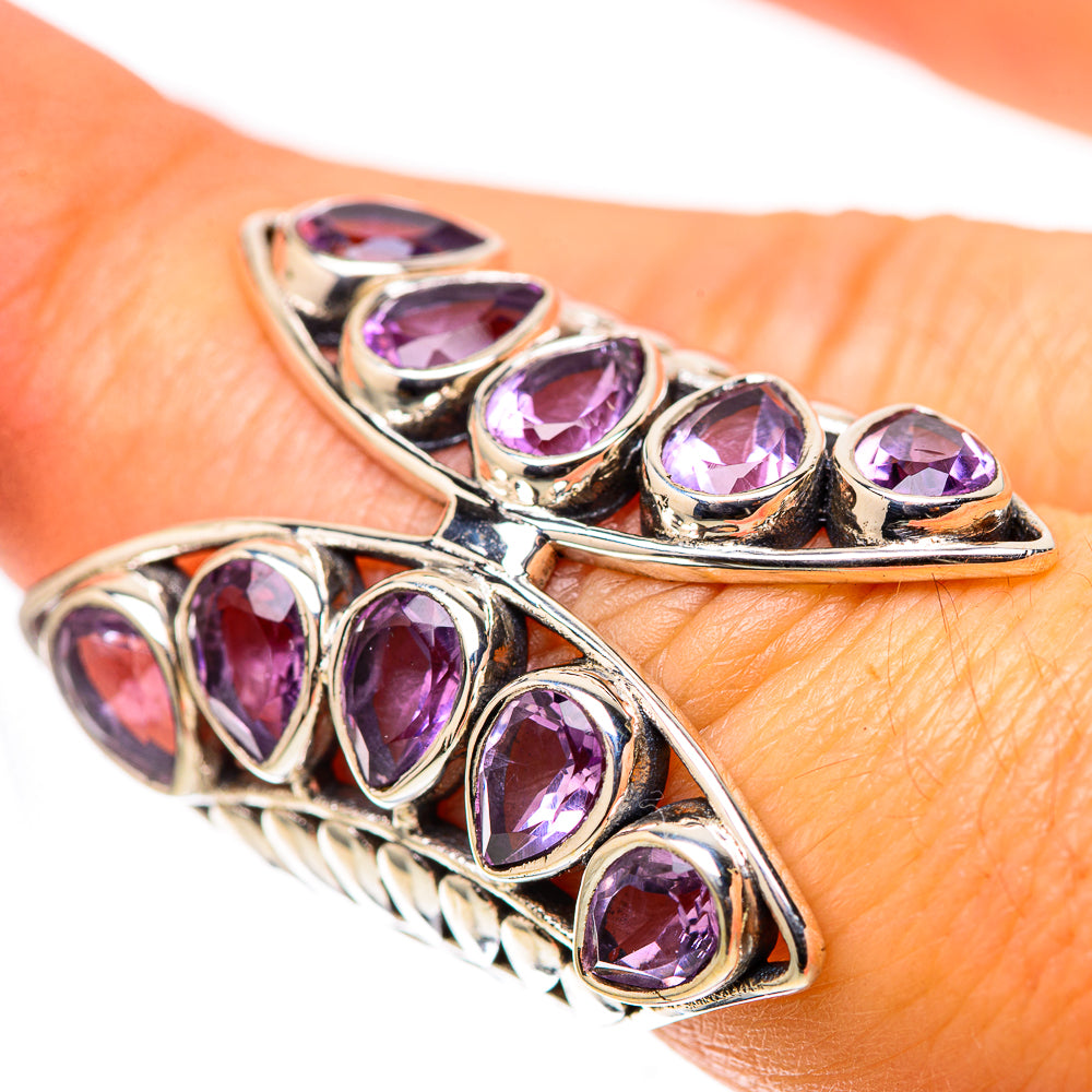 Large Faceted Amethyst Ring Size 6.75 (925 Sterling Silver) RING138582