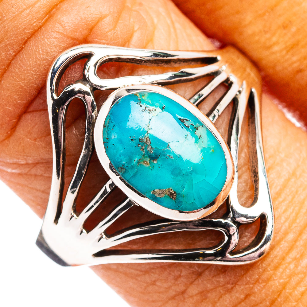 Native Style Mohave Turquoise Ring Size 9.75 (.925 Sterling Silver)