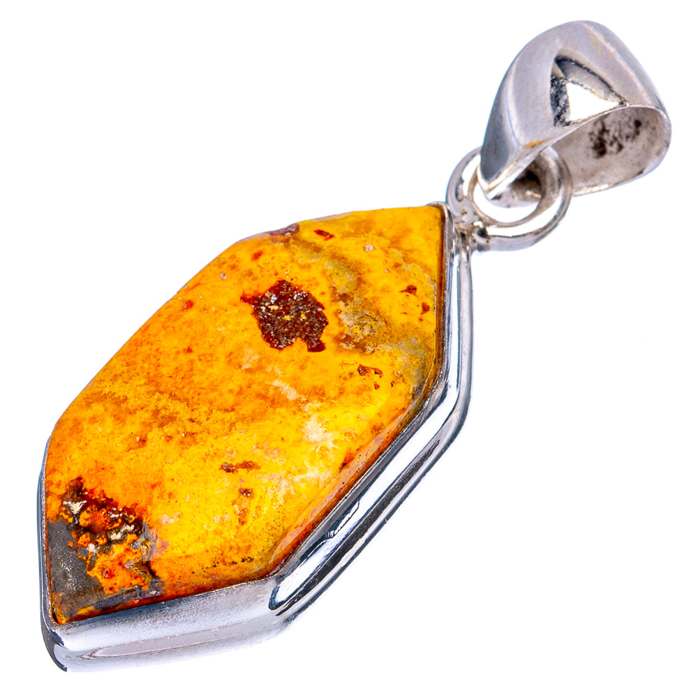 Bumble Bee Jasper Pendant 1 3/8" (925 Sterling Silver) P43423