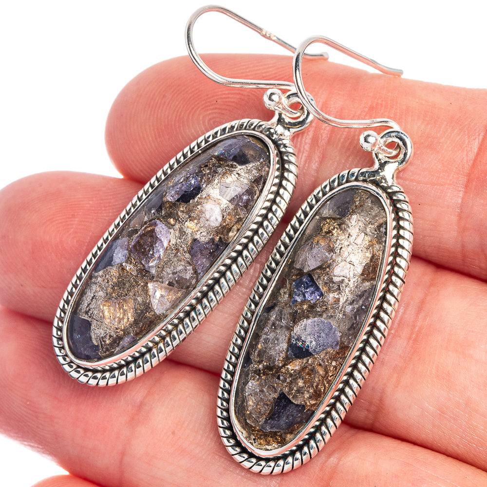 Copper Tanzanite Earrings 1 3/4" (925 Sterling Silver) E433032