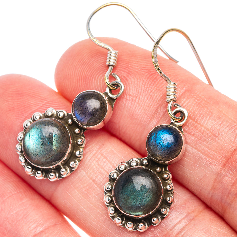 Labradorite Earrings 1 3/8" (925 Sterling Silver) E433369