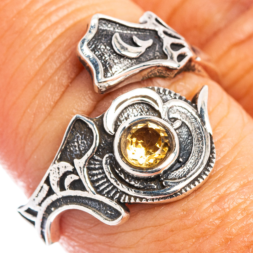 Citrine Dainty Ring Size 8 Adjustable (.925 Sterling Silver)