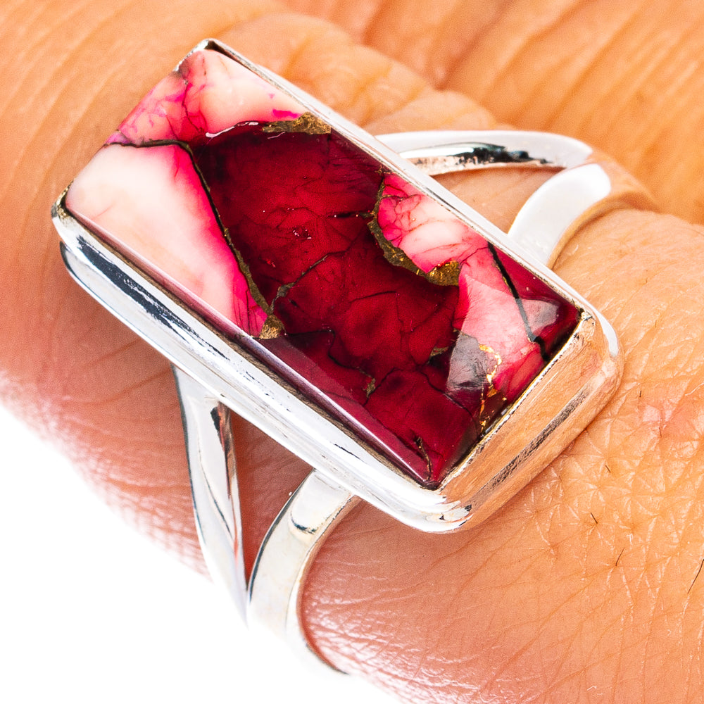 Purple Dahlia Turquoise Ring Size 8.75 (925 Sterling Silver) R8374
