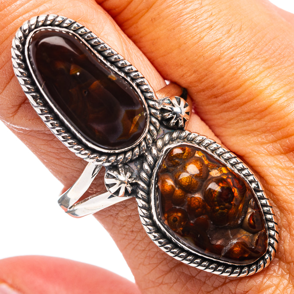 Premium Mexican Fire Agate Ring Size 9.75 (.925 Sterling Silver)