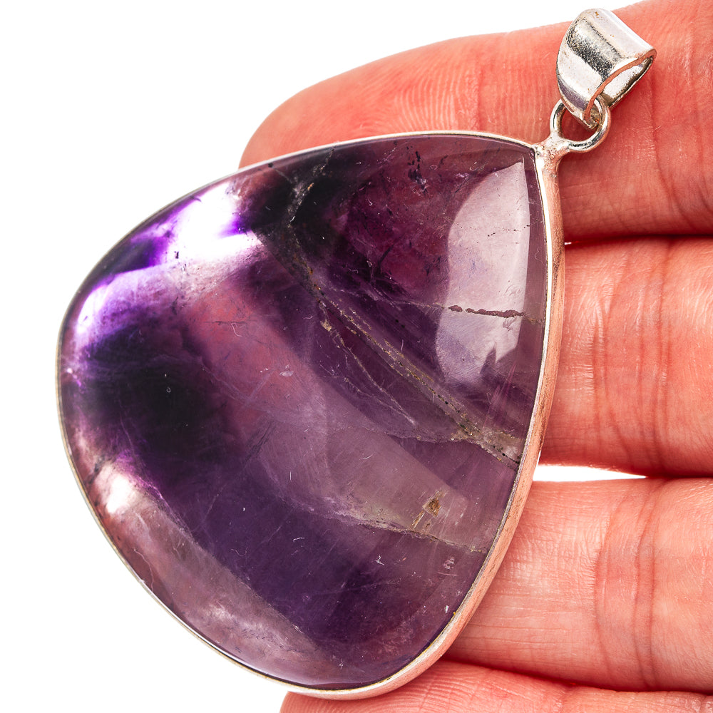 Fluorite Pendant 2 1/4" (Silver Plated)
