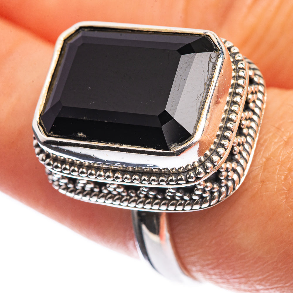 Black Onyx 925 Sterling Silver Ring Size 9