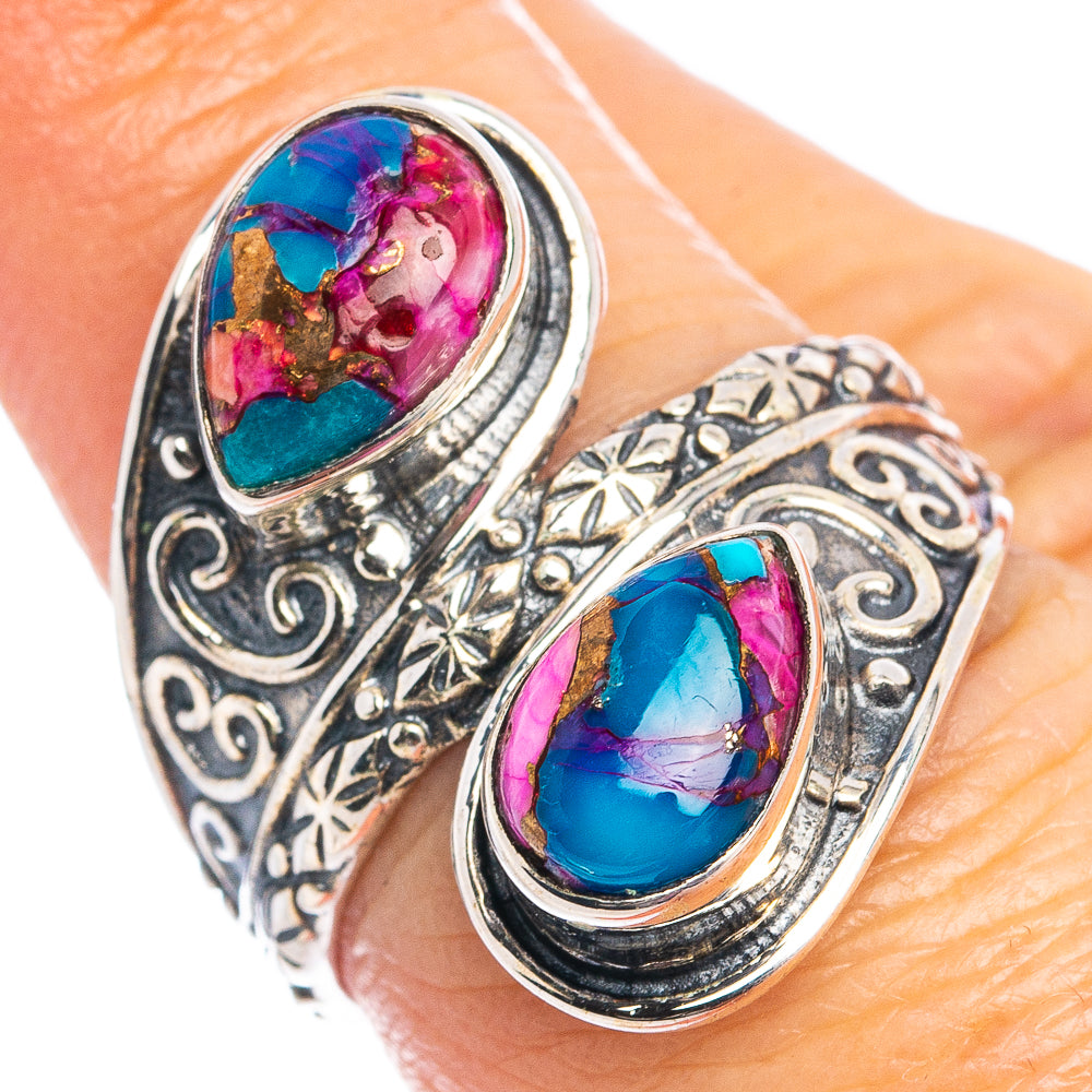 Pink Dahlia Mohave Turquoise Ring Size 7 (.925 Sterling Silver)