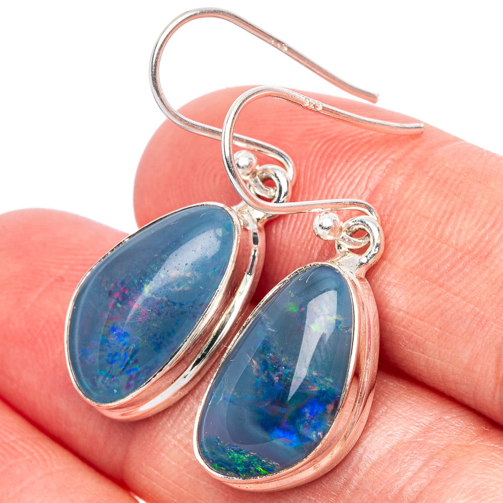 Rare Triplet Opal Earrings 1 1/4" (925 Sterling Silver) E1623