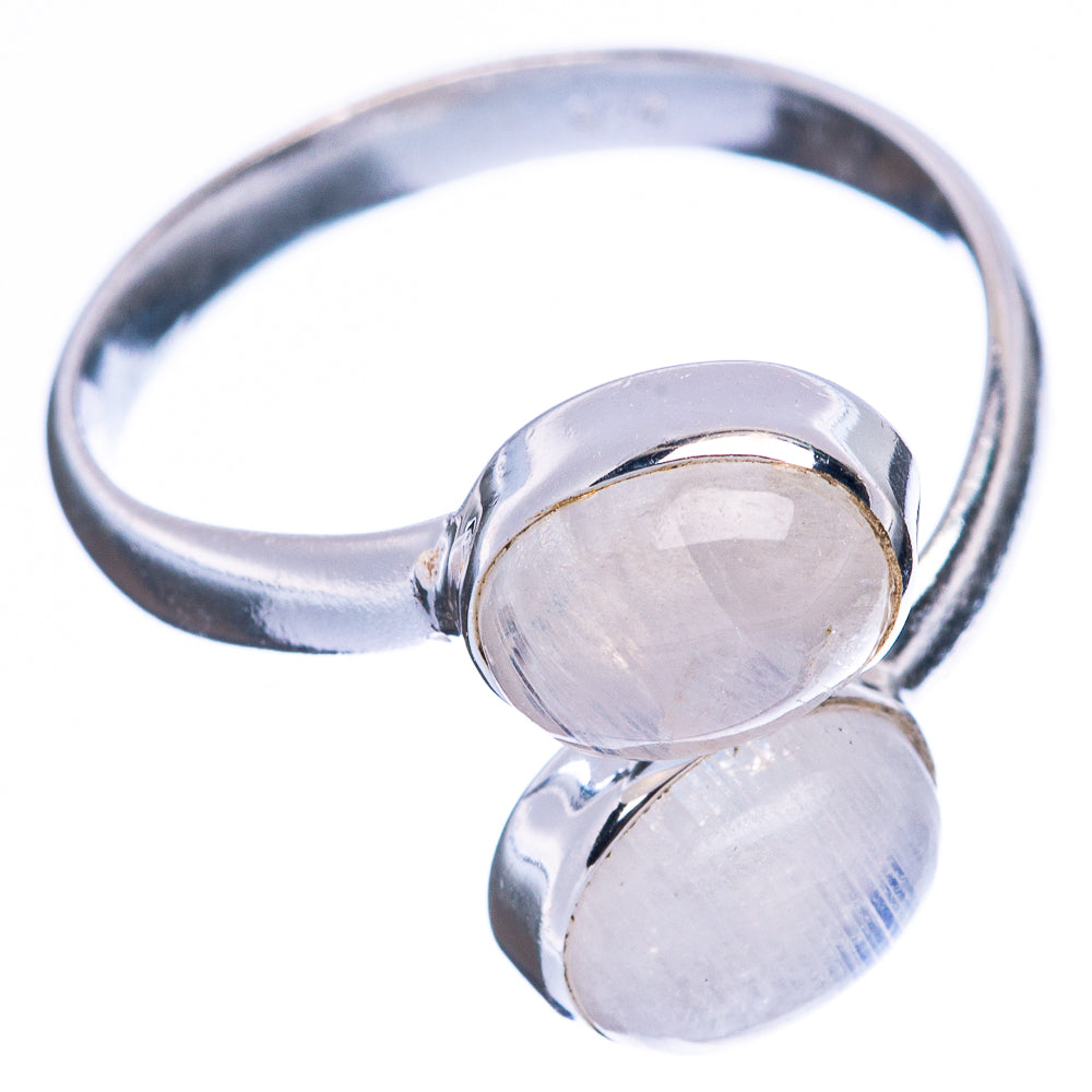 Rainbow Moonstone Dainty Ring Size 7 Adjustable (925 Sterling Silver) R5116