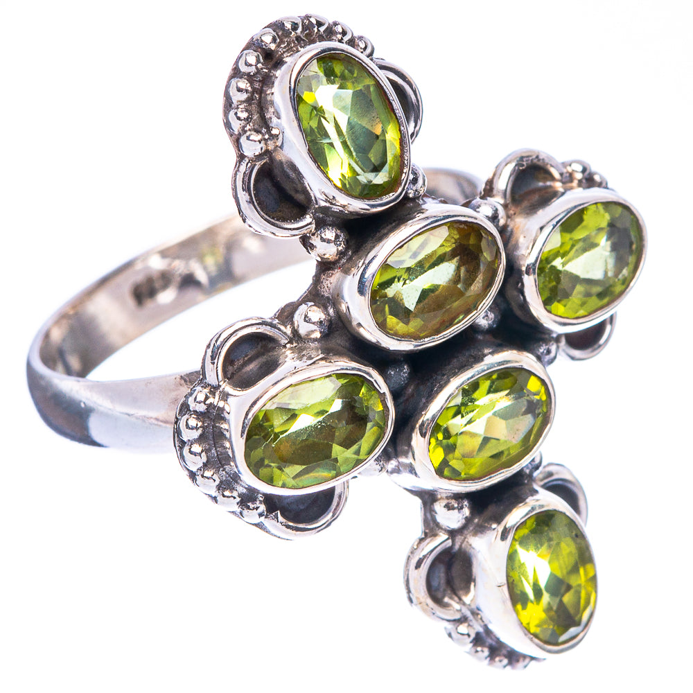 Peridot Cross Ring Size 7.25 (925 Sterling Silver) R146815