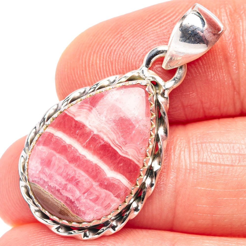 Rhodochrosite Pendant 1 3/8" (.925 Sterling Silver)