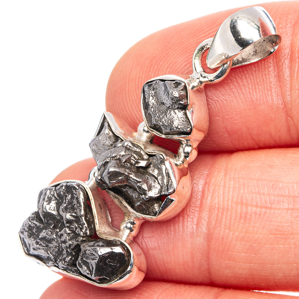 Rare Campo Del Cielo Meteorite Pendant 1 1/2" (.925 Sterling Silver)