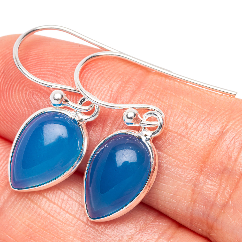 Chalcedony Dainty Earrings 1 1/8" (925 Sterling Silver) E2033