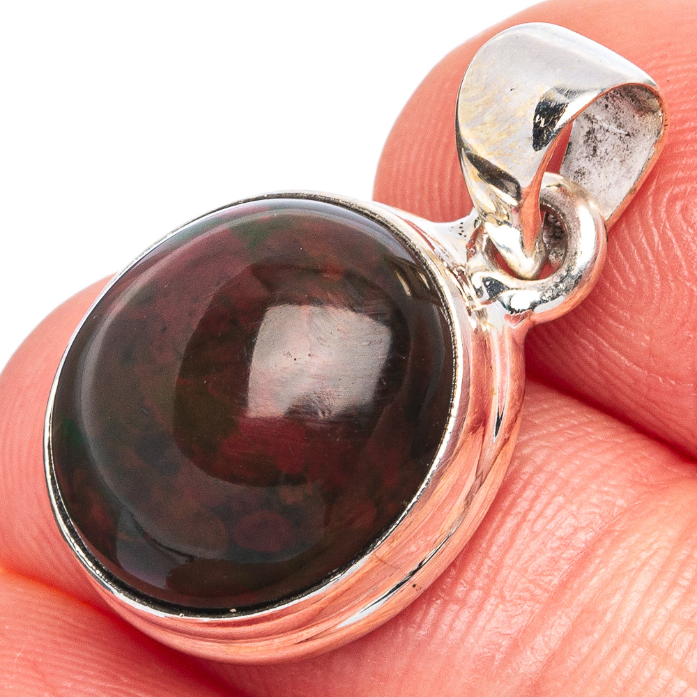 Rare Black Opal Pendant 1" (925 Sterling Silver) P43338