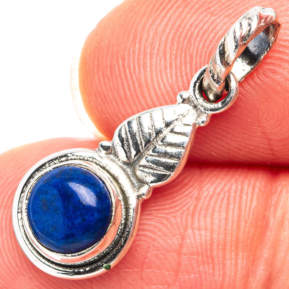 Lapis Lazuli Dainty Pendant 1 1/8" (.925 Sterling Silver)