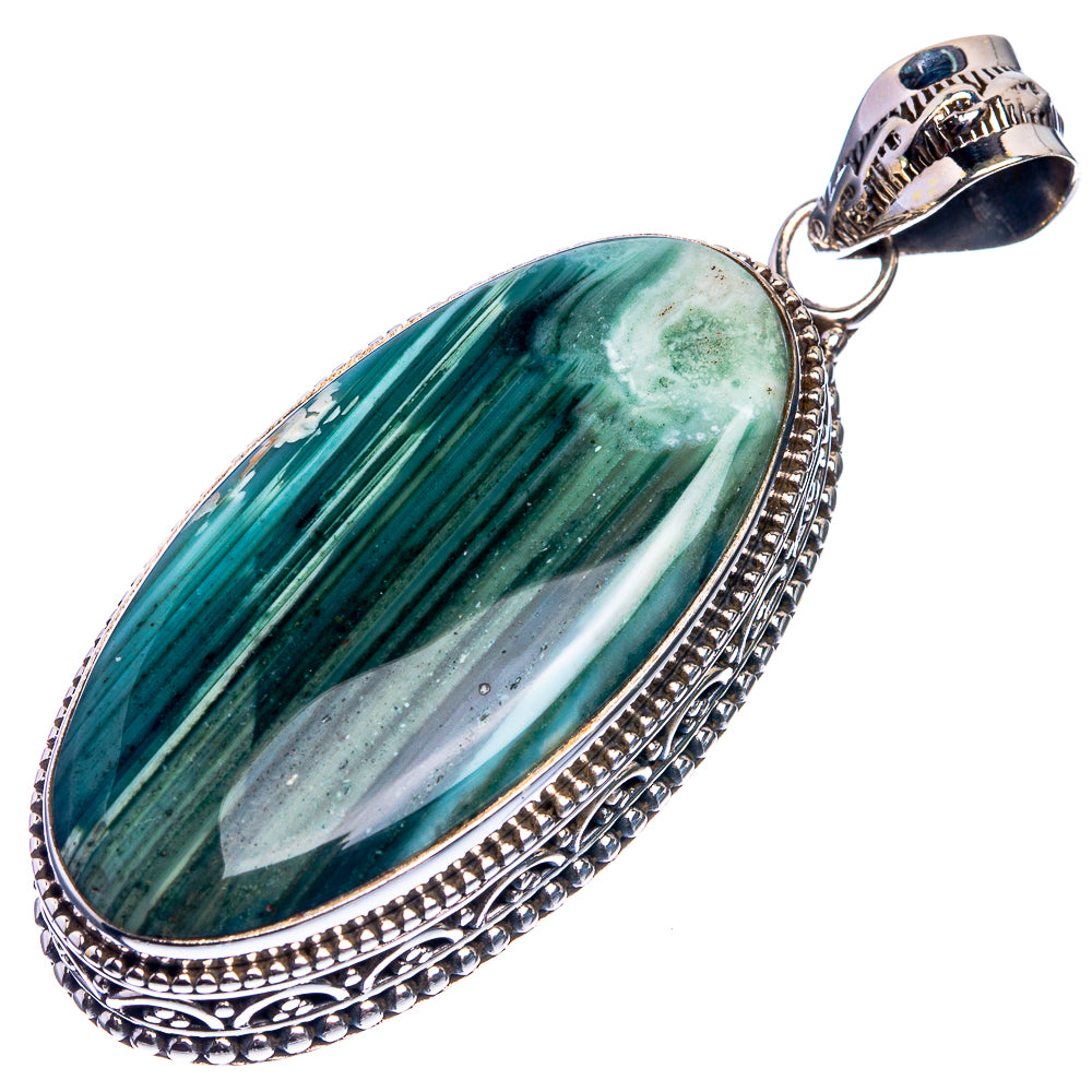 Ocean Jasper 925 Sterling Silver Pendant 2"