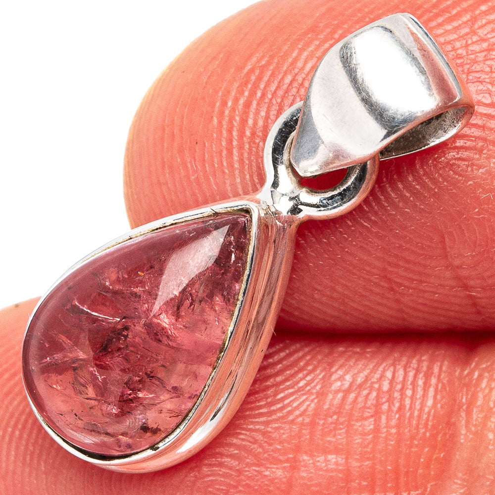 Rare Pink Tourmaline Pendant 7/8" (.925 Sterling Silver)