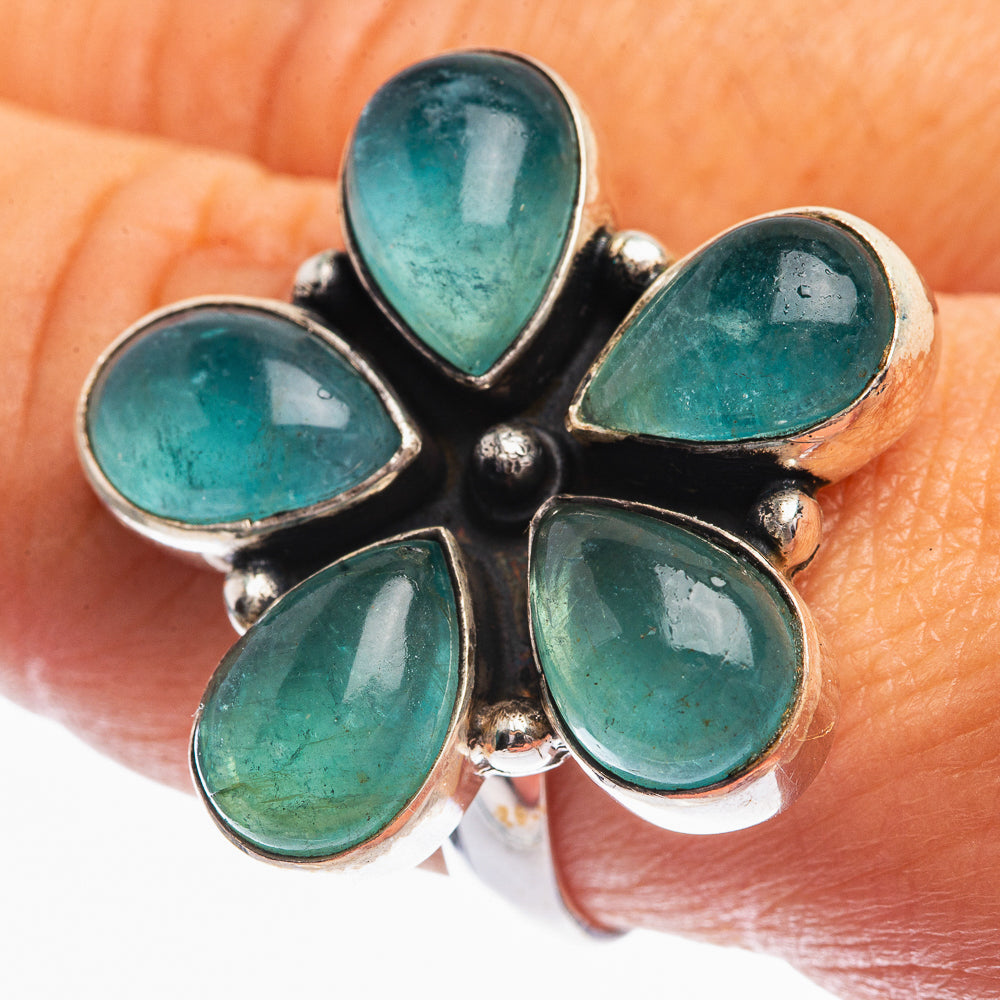 Blue Fluorite Ring Size 8.5 (925 Sterling Silver) R142025