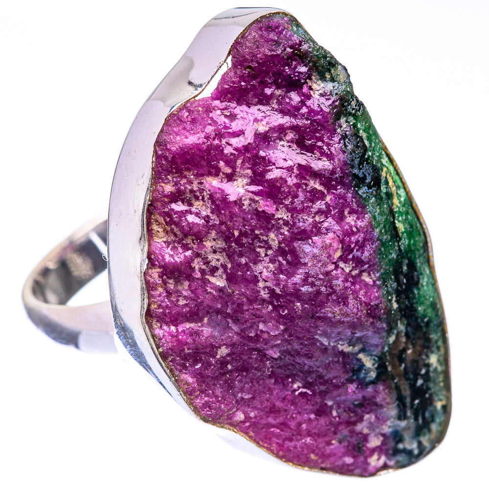 Large Raw Ruby Zoisite Ring Size 9 (925 Sterling Silver) R141639