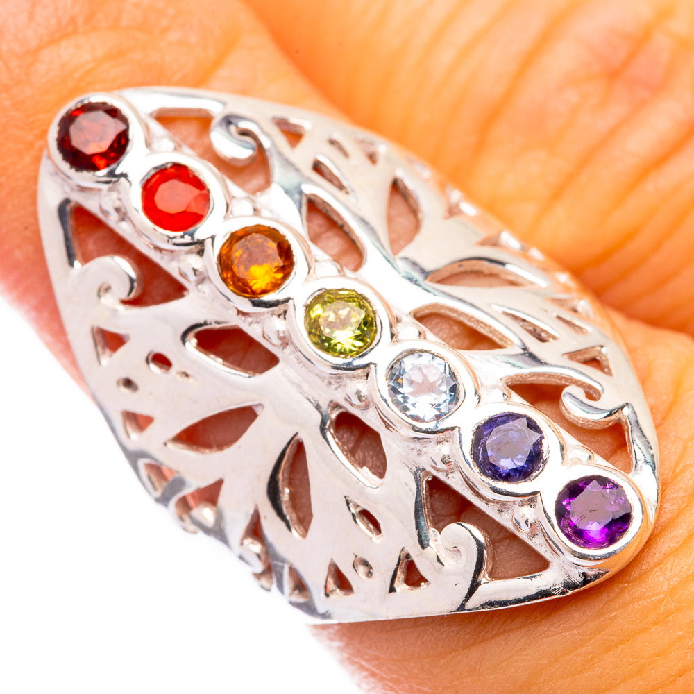 Rainbow Chakra Ring Size 6 (925 Sterling Silver) R141562