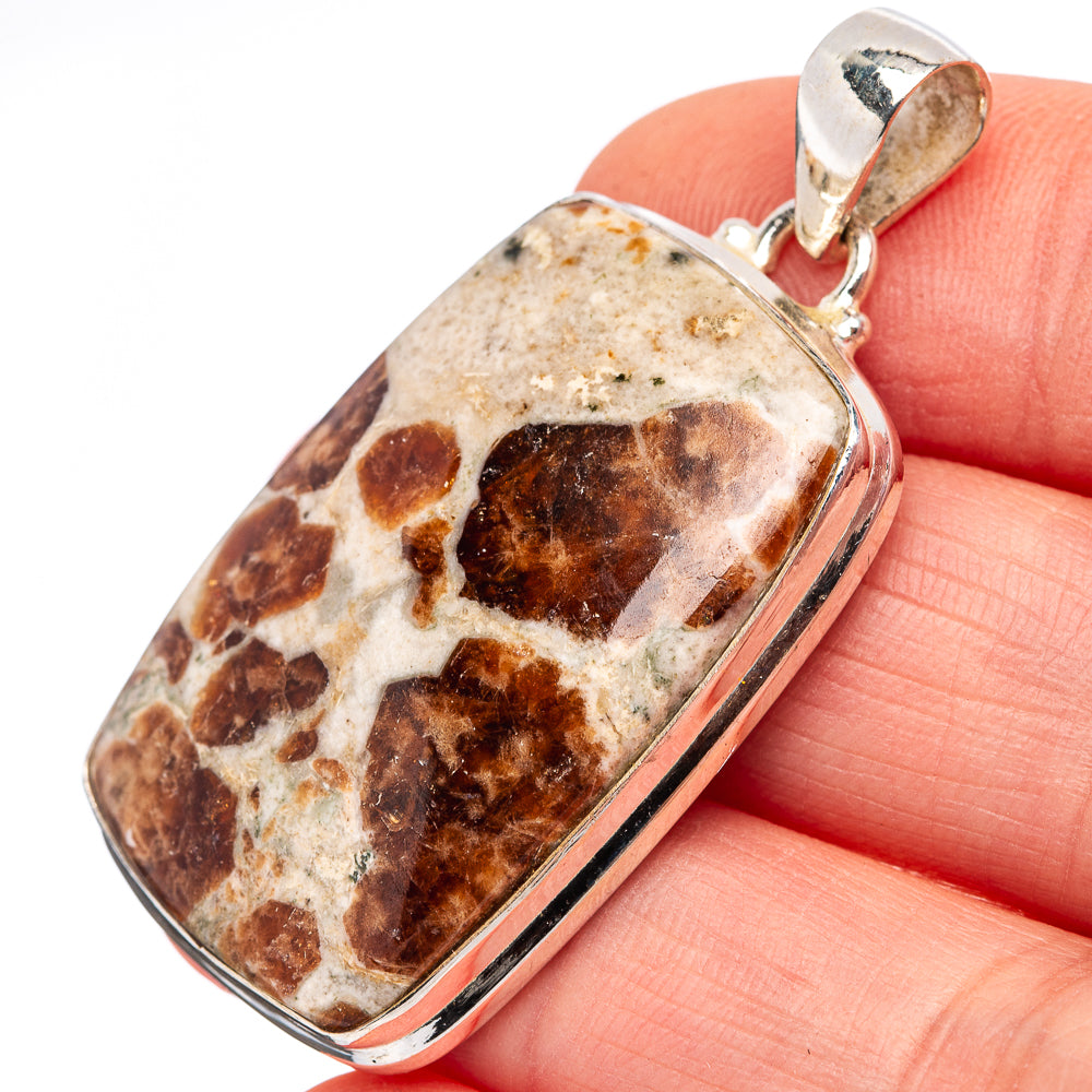 Spessartine Garnet Pendant 1 3/4" (.925 Sterling Silver)