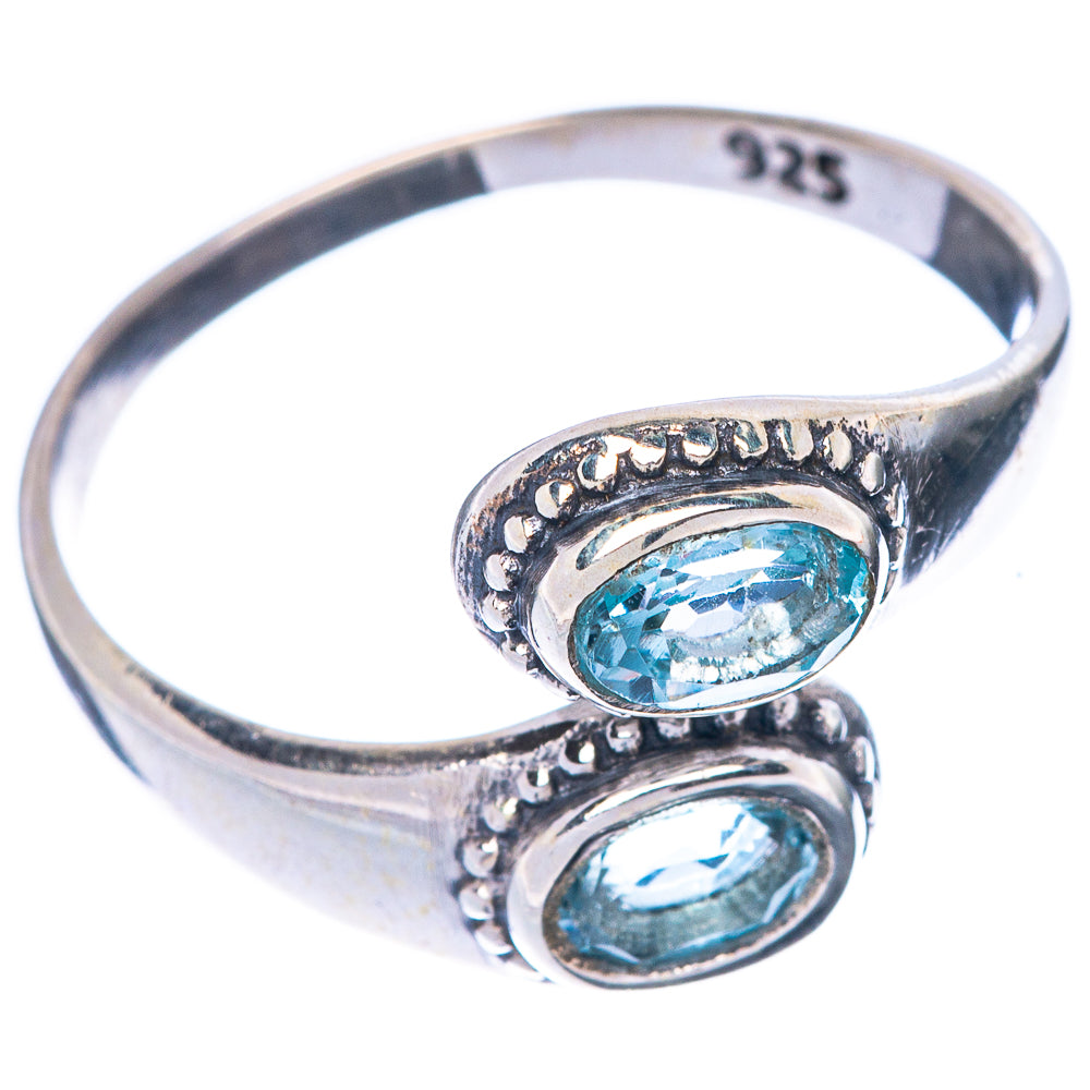 Blue Topaz Ring Size 8.5 (925 Sterling Silver) R1521