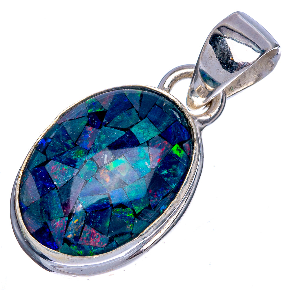 Triplet Opal Pendant 1 1/8" (925 Sterling Silver) P40474