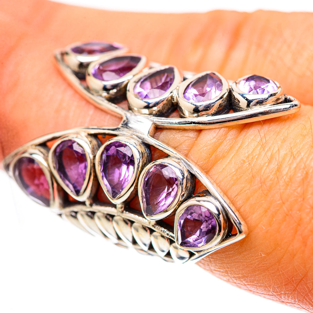Large Faceted Amethyst Ring Size 6.5 (925 Sterling Silver) RING139089