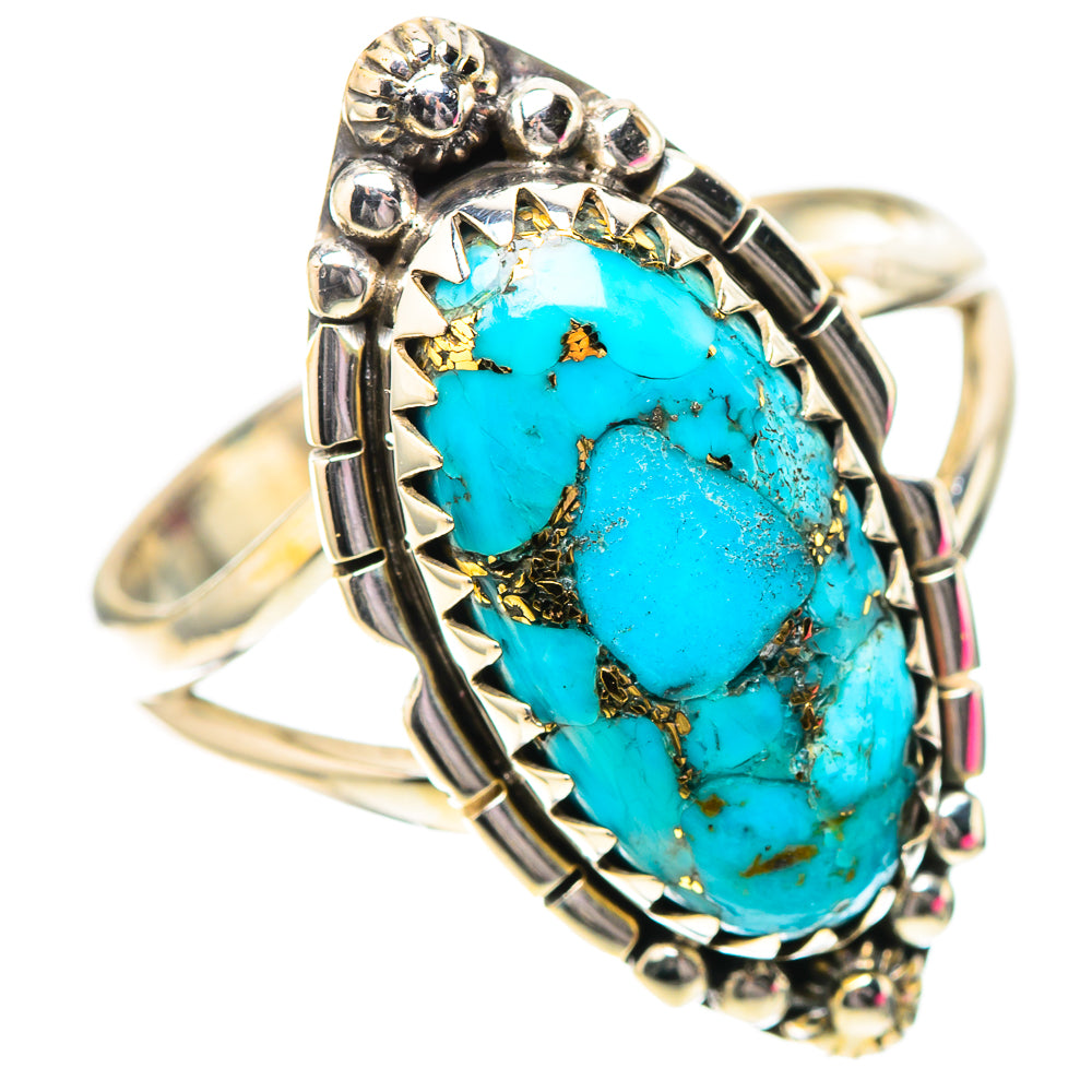 Blue Copper Composite Turquoise Ring Size 10 (925 Sterling Silver) RING138720
