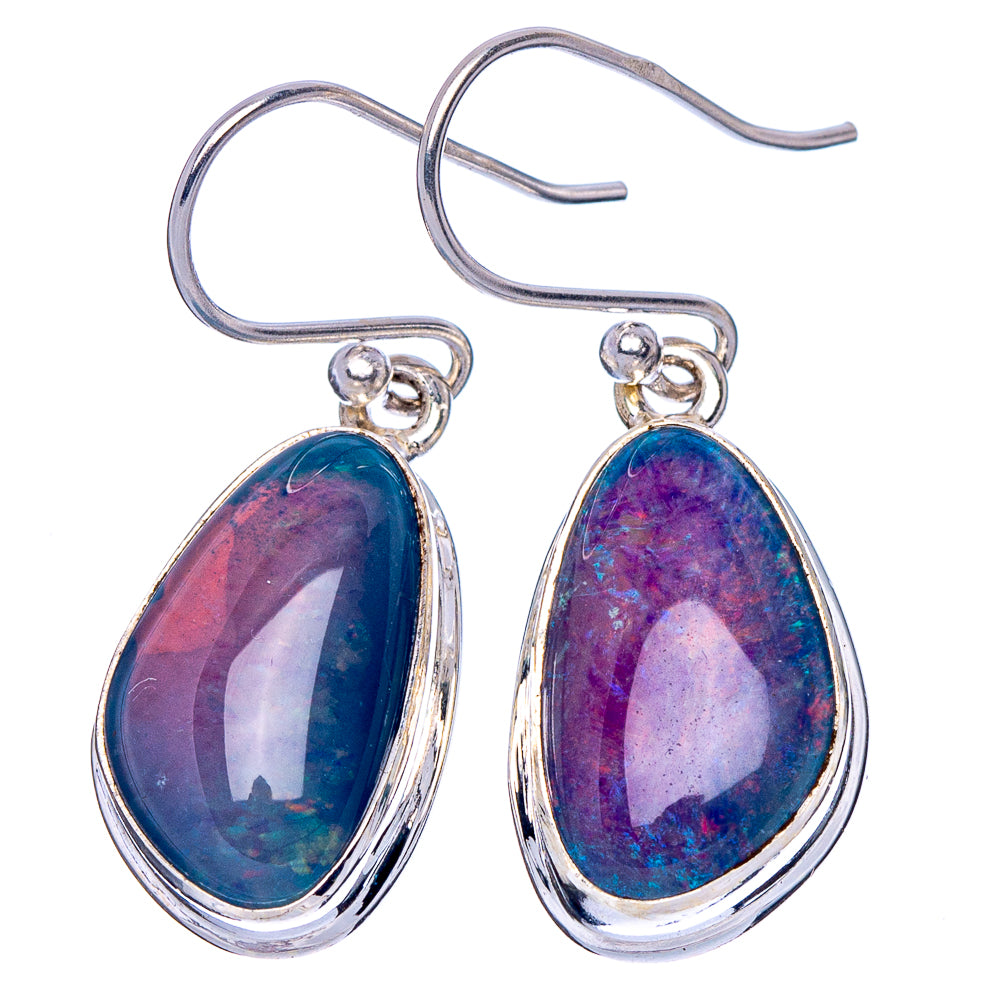 Rare Triplet Opal Earrings 1 1/4" (925 Sterling Silver) E1863