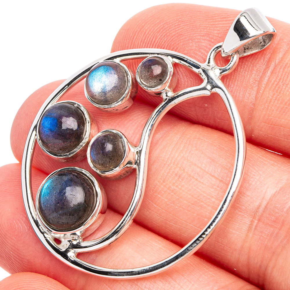 Labradorite 925 Sterling Silver Premium Pendants 1 5/8" (925 Sterling Silver) P43744