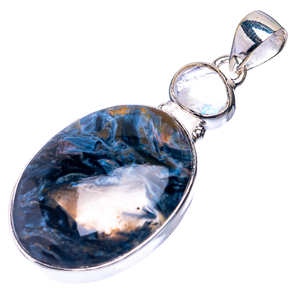 Pietersite, Rainbow Moonstone Pendant 1 7/8" (925 Sterling Silver) P39244