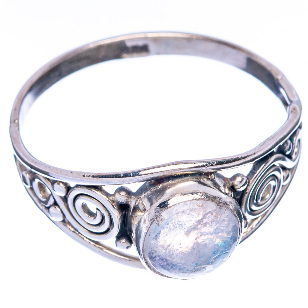 Rainbow Moonstone Dainty Ring Size 9 (925 Sterling Silver) R145043