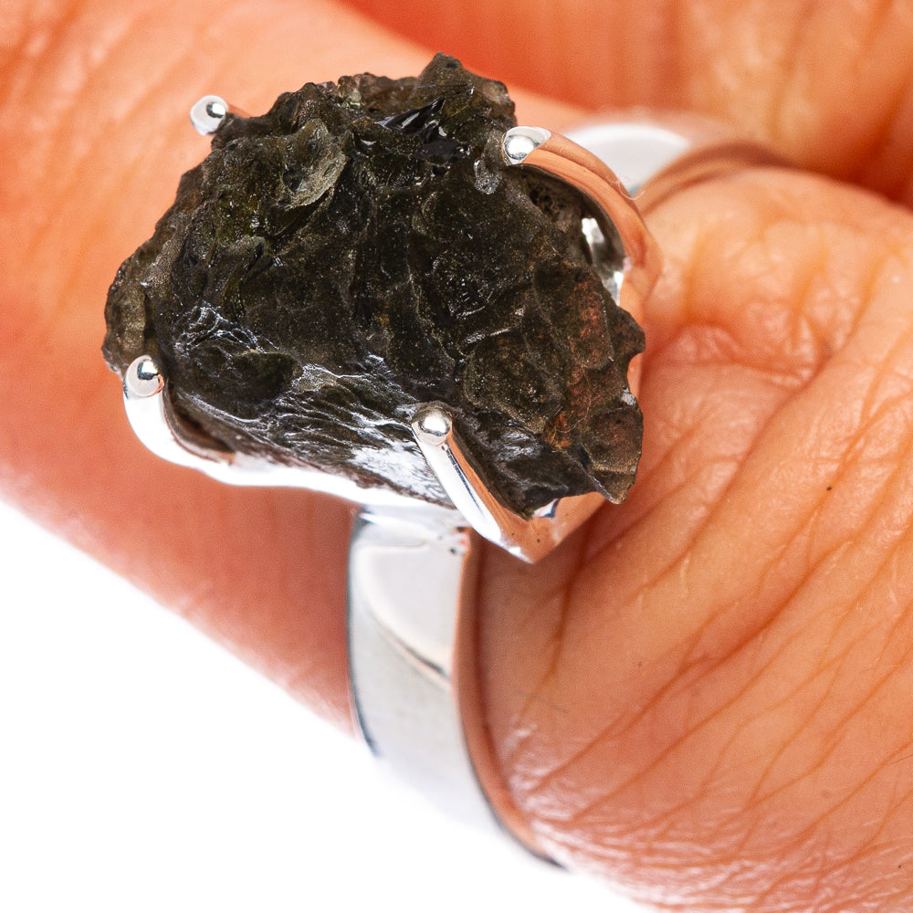 Rare Czech Moldavite Ring Size 7 (925 Sterling Silver) R146724