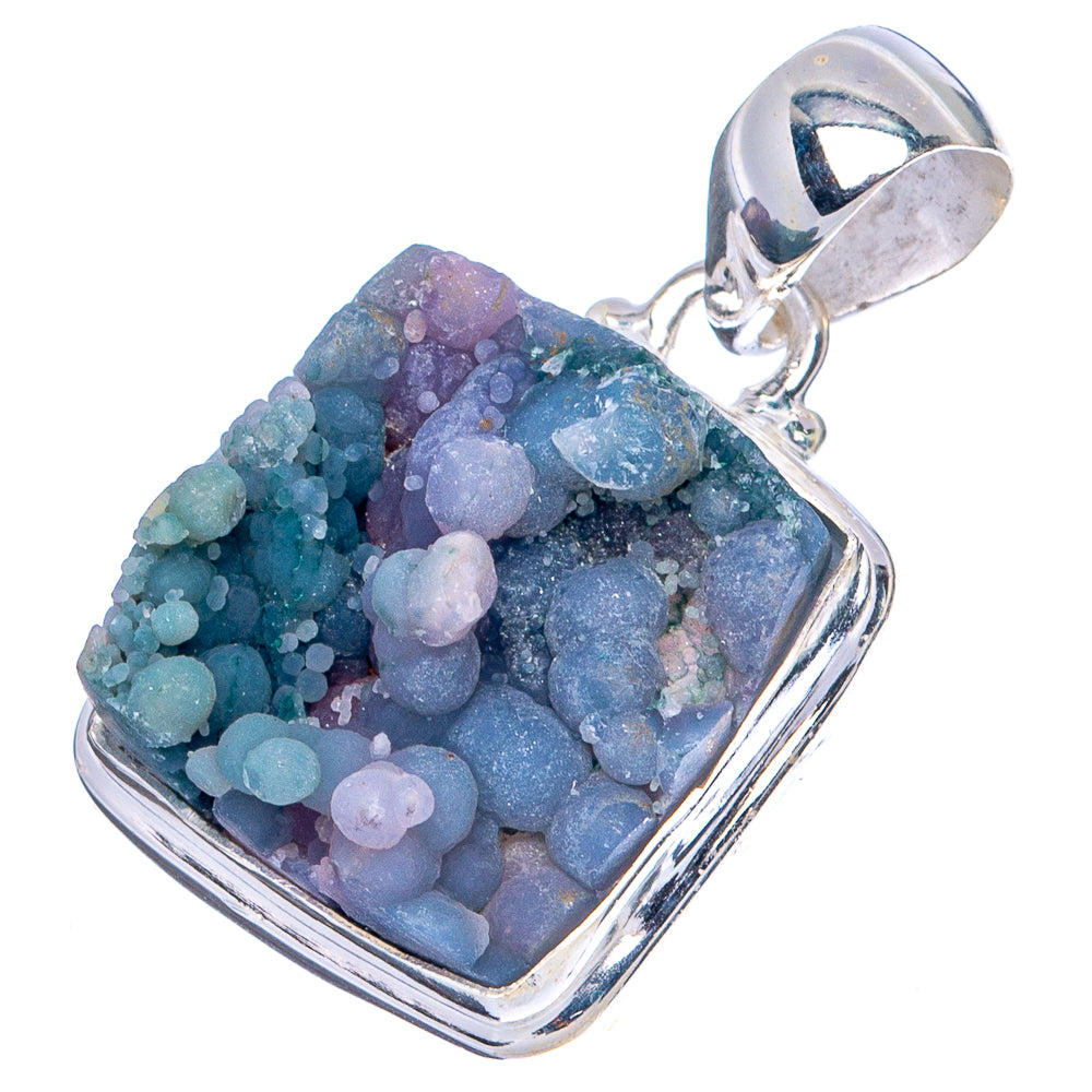 Rare Grape Agate Pendant 1 1/4" (.925 Sterling Silver)