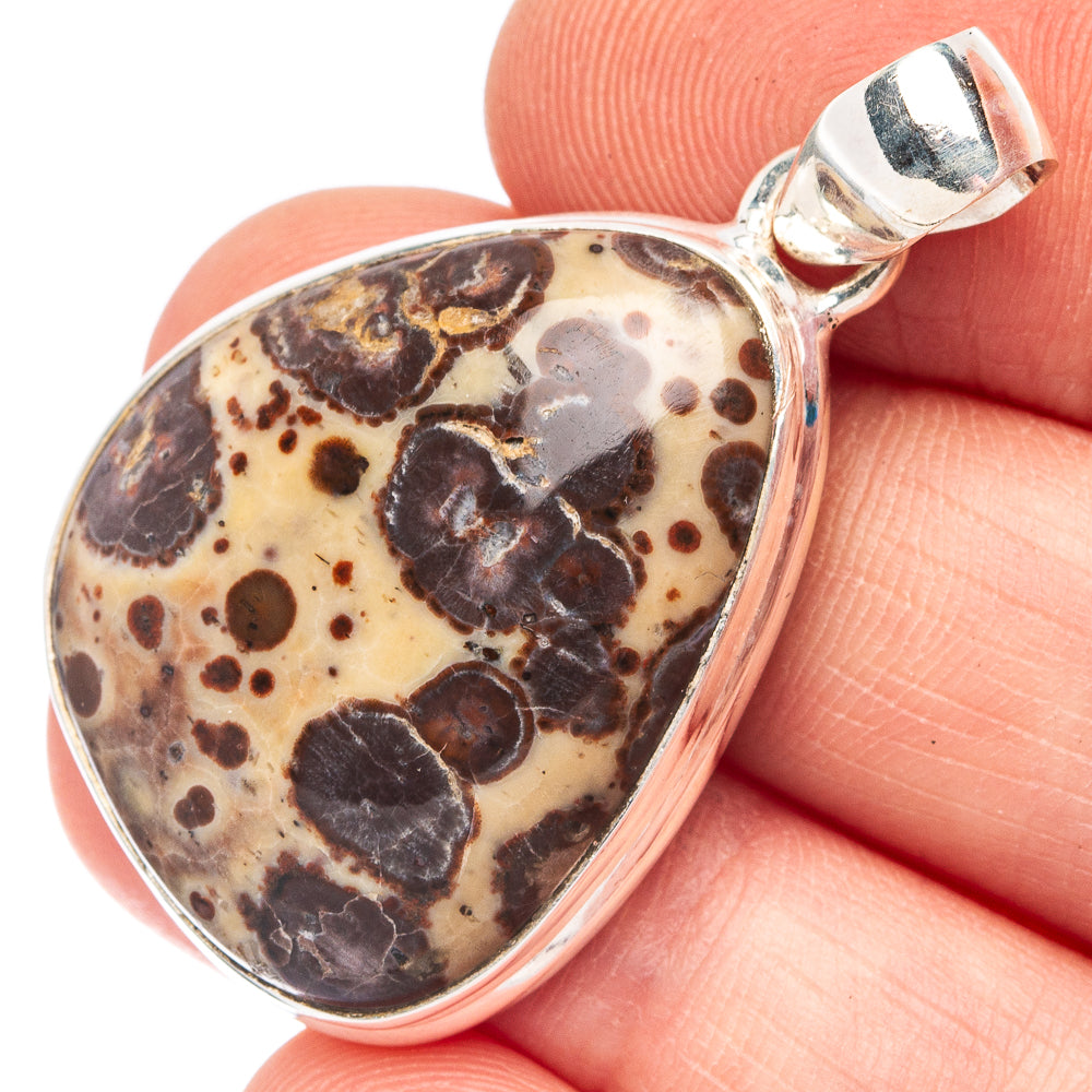 Asteroid Jasper 925 Sterling Silver Pendant 1 1/2" (925 Sterling Silver) P43646