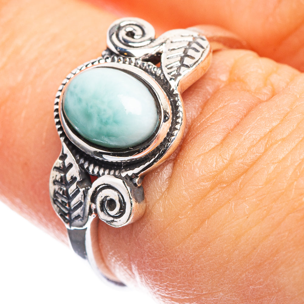 Larimar Dainty Ring Size 7 (925 Sterling Silver) R142544
