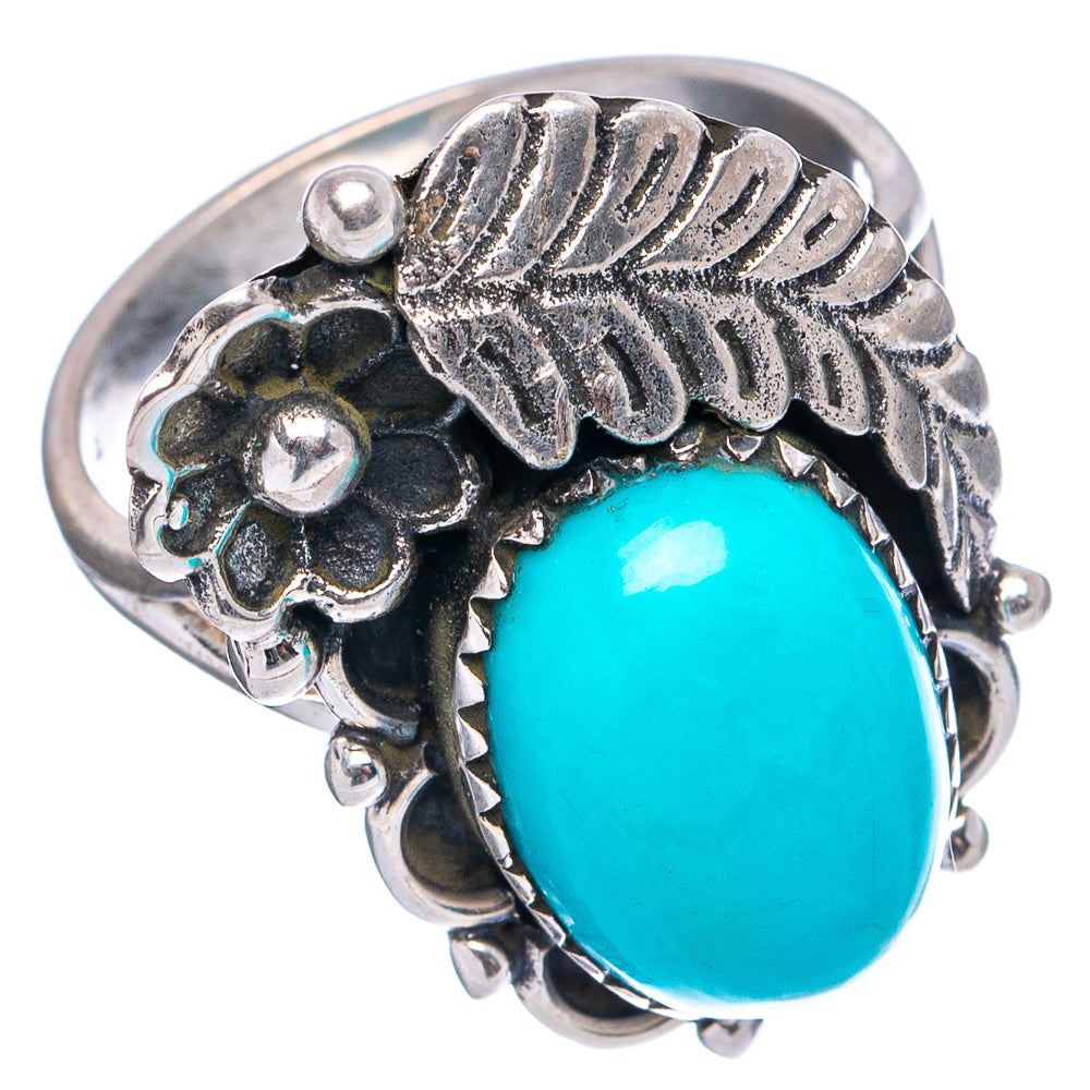 Native Style Kingman Turquoise Ring Size 8 (.925 Sterling Silver)