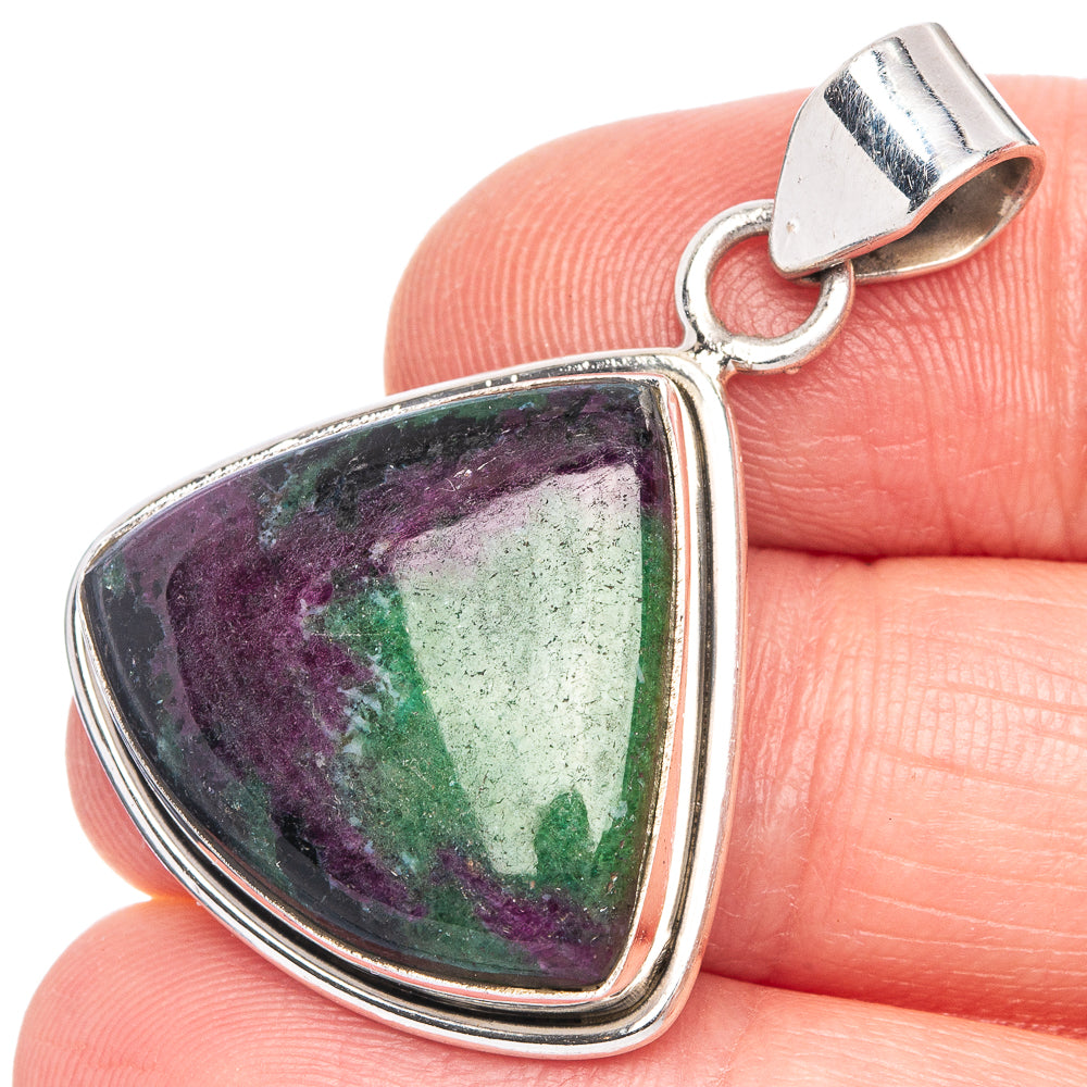Ruby Zoisite Pendant 1 3/8" (925 Sterling Silver) P40191