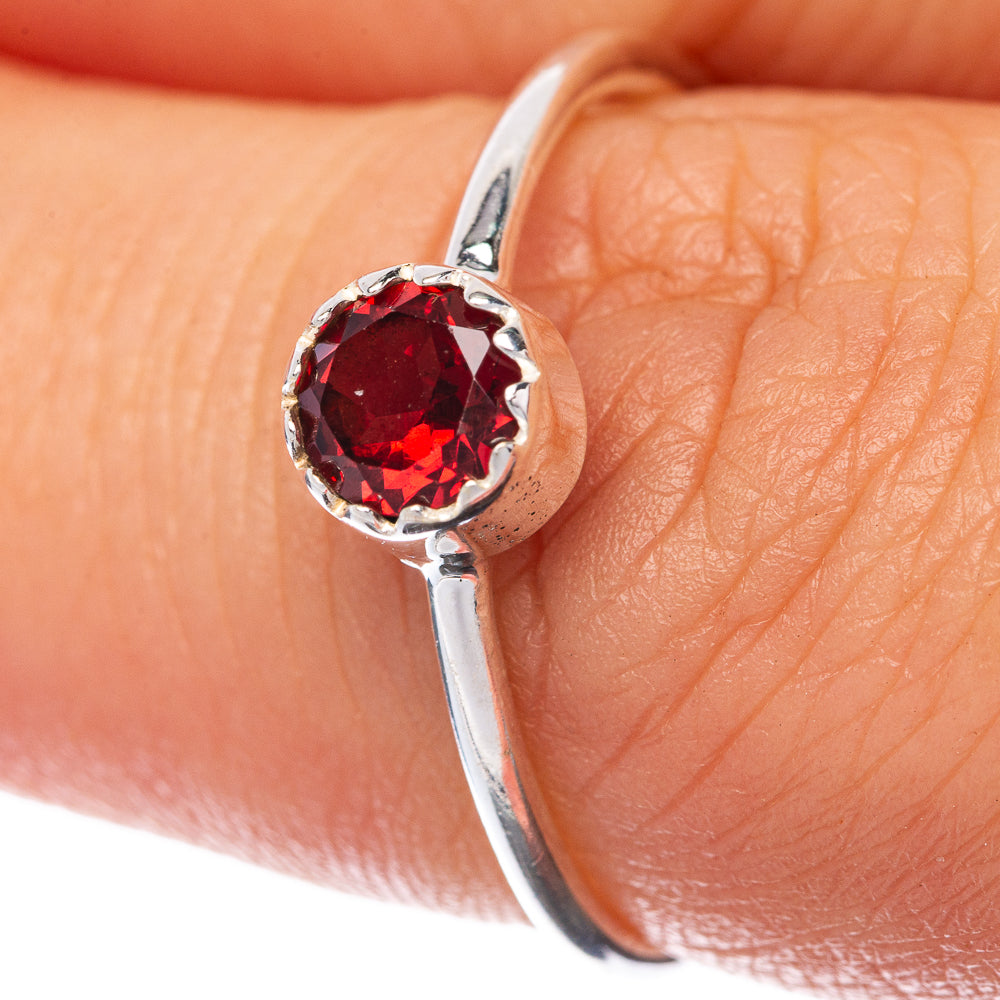 Garnet Dainty Ring Size 7.5 (925 Sterling Silver) R145264